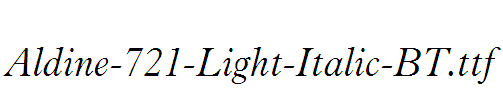 Aldine-721-Light-Italic-BT