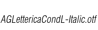 AGLettericaCondL-Italic