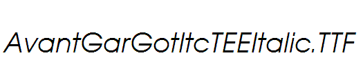 AvantGarGotItcTEEItalic