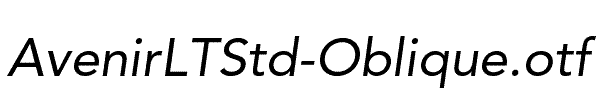 AvenirLTStd-Oblique