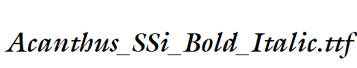 Acanthus_SSi_Bold_Italic