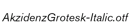 AkzidenzGrotesk-Italic