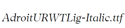 AdroitURWTLig-Italic