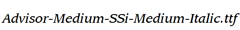 Advisor-Medium-SSi-Medium-Italic