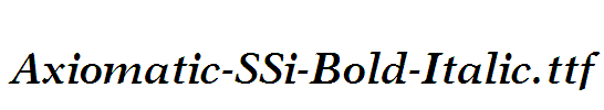 Axiomatic-SSi-Bold-Italic