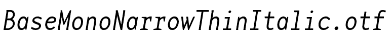 BaseMonoNarrowThinItalic