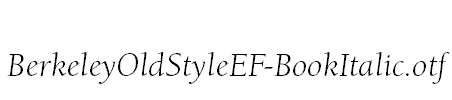 BerkeleyOldStyleEF-BookItalic