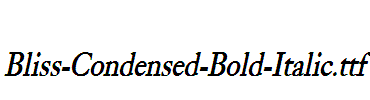 Bliss-Condensed-Bold-Italic