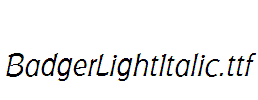 BadgerLightItalic