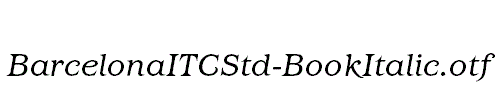 BarcelonaITCStd-BookItalic