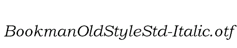 BookmanOldStyleStd-Italic