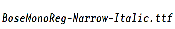 BaseMonoReg-Narrow-Italic