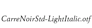 CarreNoirStd-LightItalic