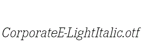 CorporateE-LightItalic