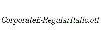 CorporateE-RegularItalic