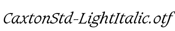 CaxtonStd-LightItalic