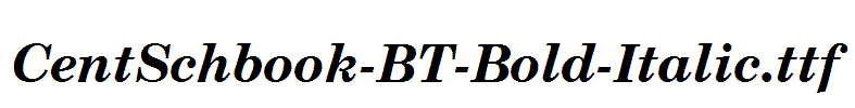 CentSchbook-BT-Bold-Italic