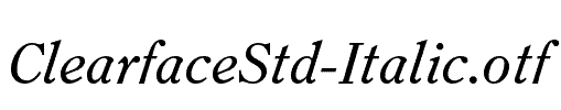 ClearfaceStd-Italic