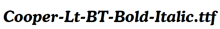 Cooper-Lt-BT-Bold-Italic