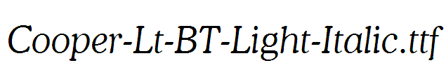 Cooper-Lt-BT-Light-Italic