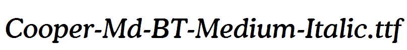 Cooper-Md-BT-Medium-Italic