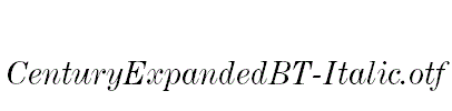 CenturyExpandedBT-Italic