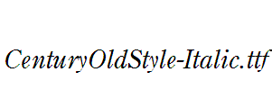 CenturyOldStyle-Italic