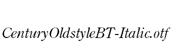 CenturyOldstyleBT-Italic