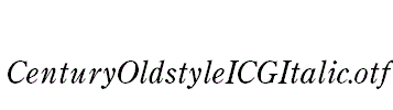 CenturyOldstyleICGItalic