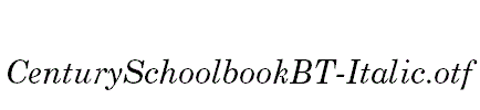 CenturySchoolbookBT-Italic