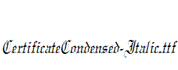 CertificateCondensed-Italic