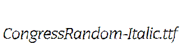 CongressRandom-Italic