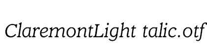 ClaremontLightItalic