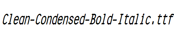 Clean-Condensed-Bold-Italic