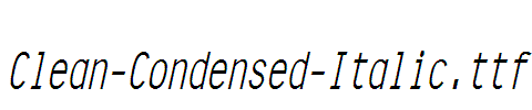 Clean-Condensed-Italic