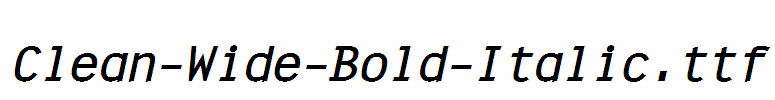 Clean-Wide-Bold-Italic