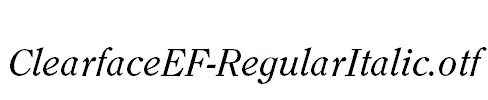 ClearfaceEF-RegularItalic