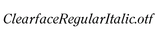 ClearfaceRegularItalic