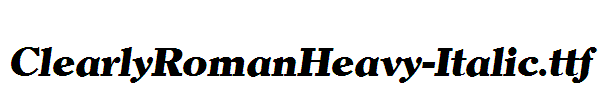 ClearlyRomanHeavy-Italic