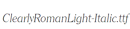 ClearlyRomanLight-Italic