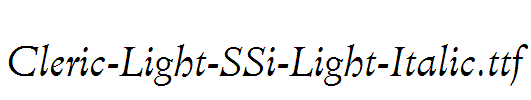 Cleric-Light-SSi-Light-Italic