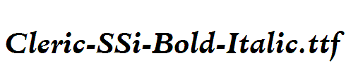 Cleric-SSi-Bold-Italic