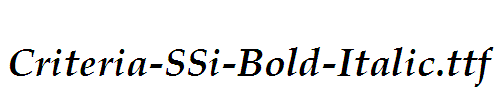 Criteria-SSi-Bold-Italic