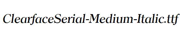 ClearfaceSerial-Medium-Italic