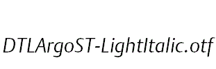 DTLArgoST-LightItalic