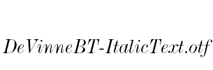 DeVinneBT-ItalicText