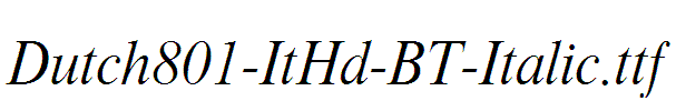 Dutch801-ItHd-BT-Italic