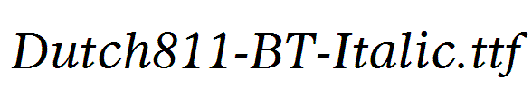 Dutch811-BT-Italic