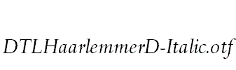 DTLHaarlemmerD-Italic