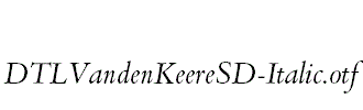 DTLVandenKeereSD-Italic